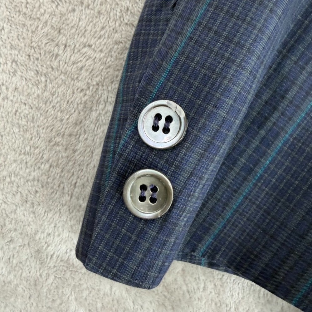Vintage Brooks Brothers Blazer‎ Sport Coat in Blue Plaid Men 42R Made in USA - Picture 5 of 11